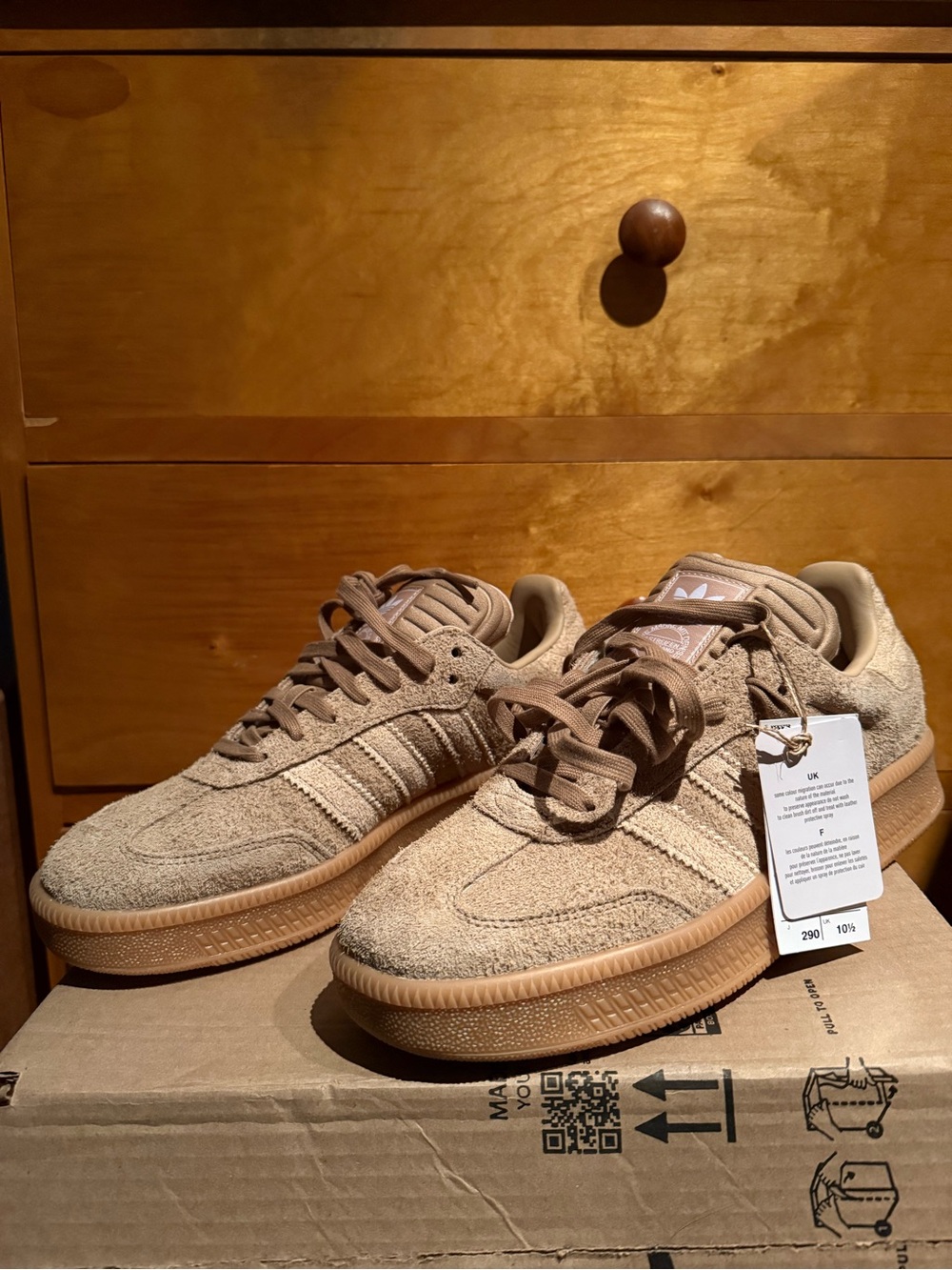 Adidas Samba XLG Sand Beige Wheat Suede Shoes